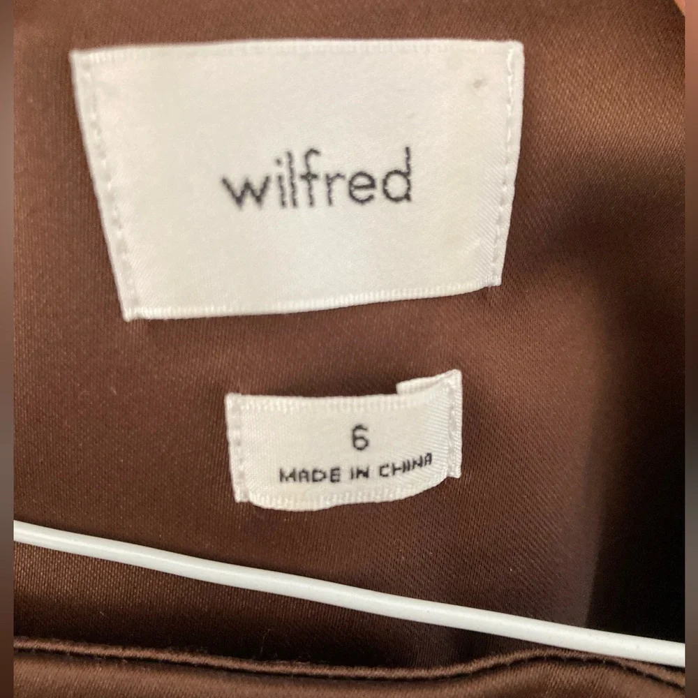 Aritzia Satin Silk Brown Mini Dress Square High Neck - Picture 3 of 10